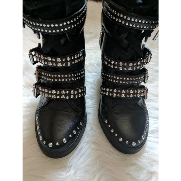 🛑 Sold ✋ Kors Black Studded Grayson Wedge - Picture 6 of 8